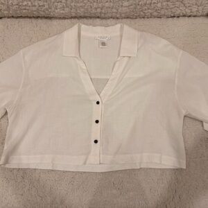 White Button-Up Women's Top